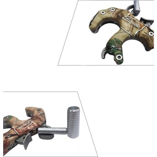 Archery 4 Finger Bow Release Aids Caliper Thumb Trigger Grip Compound Bow For Bow Outdoor Camping Shooting Accessories