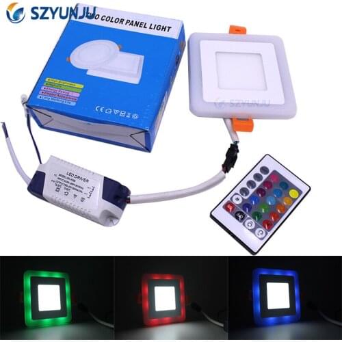 Ultra Slim 6W 9W 18W 24W Dual Color RGB RGBW LED Panel Light Concealed Cool White Lamp Square Ceiling Light AC 100-265V