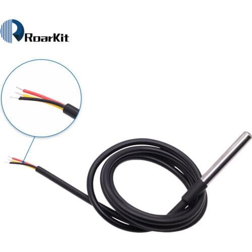 1PCS DS1820 Stainless steel package Waterproof DS18b20 temperature probe temperature sensor 18B20 For Arduino