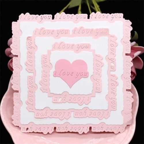 ZFPARTY Valentines day Frame Metal Cutting Dies Stencils for Scrapbooking/photo album Decorative Embossing Paper Cards