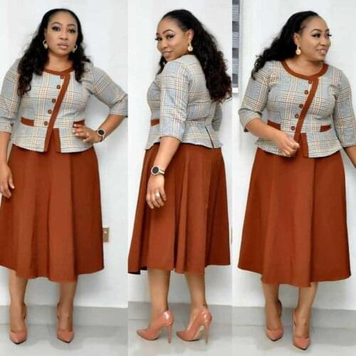 African Dresses for Women Dashiki Print Patchwork African Dress Office Lady Clothes Bazin Button Ankara Dresses Africa Clothing