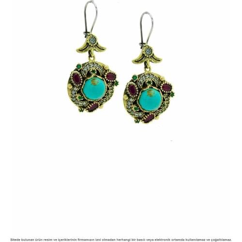 Silver Turquoise Stone Women Earrings