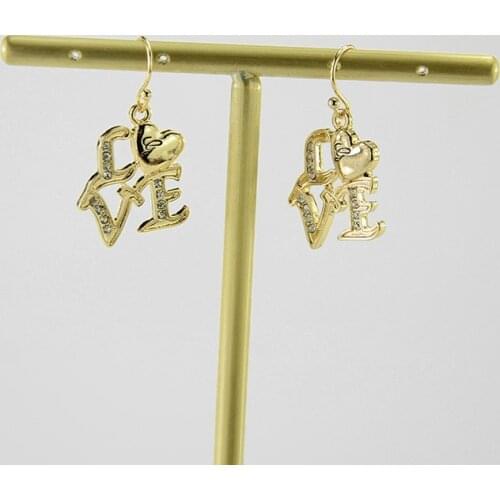 2021 New Sweet Love Heart Drop Earrings for Women Girls Cubic Zircon Letter Earrings Korean Fashion Statement Wedding Jewelry