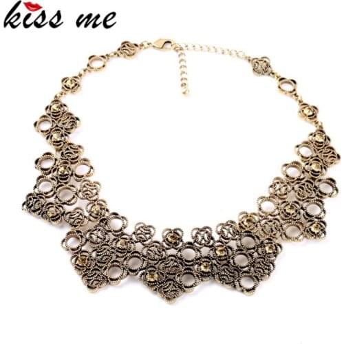 Women Personality Enlarge Hollow Out Collar Necklace KISS ME Euro-Pop Bar Jewelry Factory Wholesale
