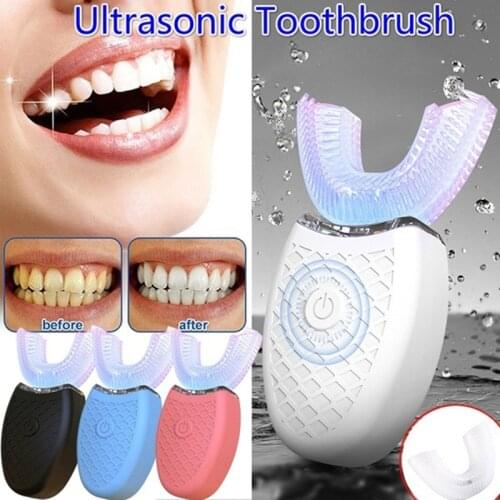360 Degrees U Modes Toothbrushs Blue Light Intelligent Automatic Sonic Electric Brush USB Charging Teeth Whitening
