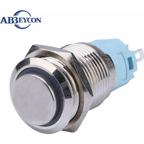10PCS 16mm High Head Momentary Self-locking 1NO1NC Ring LED lighted Metal Push Button Switch