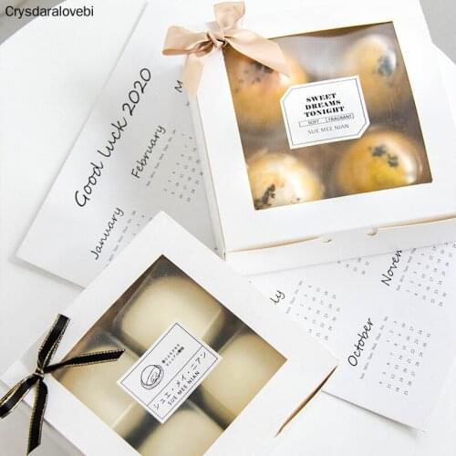 10pcs White Paper Box DIY Handmade Cake Candy Packaging Cookies Wedding Delicious Baking Birthday Gfit Supplies Stickers