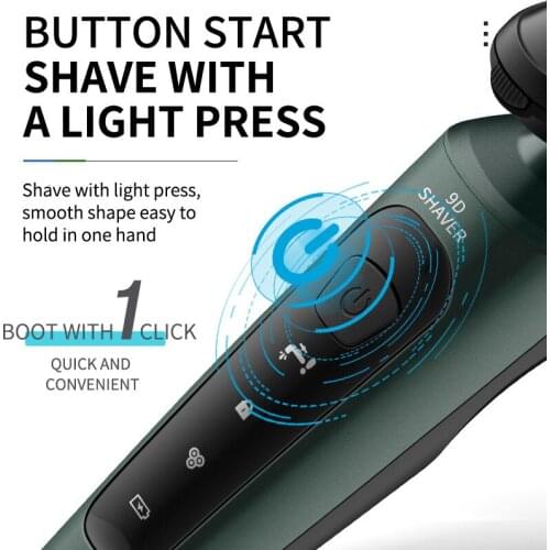 3D head Dual Blades Electric Shaver USB Washing Rechargeable Men Beard Razor Waterproof Razor Shaving Beard Machine Trimmer