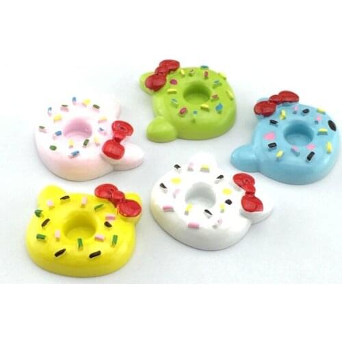 5pcs Resin Cabochons Decorative Craft Cute DIY Miniature Artificial Cat CabochonsSupplies for Jewelry 24x24mm