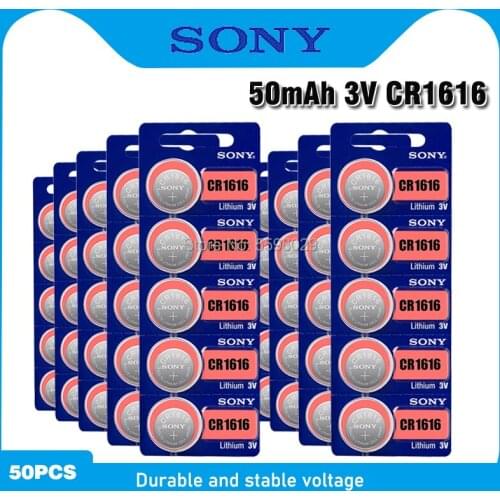 50Pcs sony 1616 3V 100% Original Lithium Battery For car key watch remote control toy 1616 ECR1616 GPCR1616 Button Battery coin