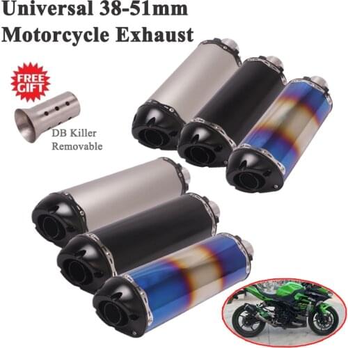 51mm Universal Modify Motorcycle Two Brothers Exhaust Pipe Escape Aluminium Alloy For CBR1000 R3 Z900 TMAX530 Muffler DB Killer