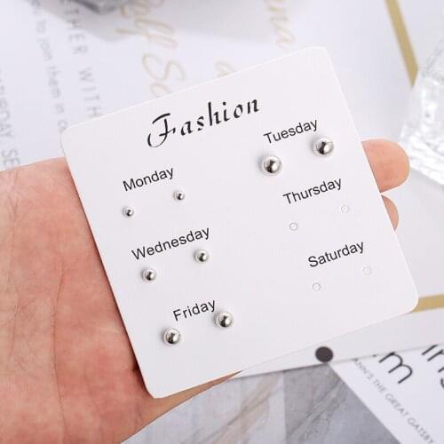 6 Pairs Earrings for Women Stars Heart Crytal Cute Dolphin Clover Earring Fashion Female Wedding Jewelry Gift