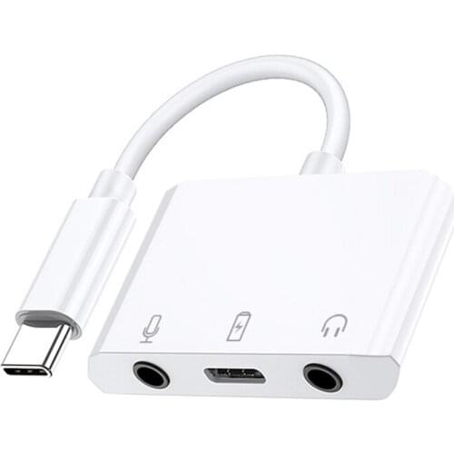 USB C 3.5mm Headphone Jack Adapter Dual Earphone Digital Smart DAC Audio and Type C Charger Cable Connector For iPad Pro