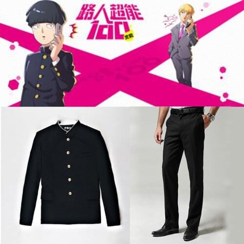 Anime Mob Psycho 100 Cosplay Costume Kageyama Shigeo Cosplay Costume Japanese School Boy Uniform Jacket Pants Full Set
