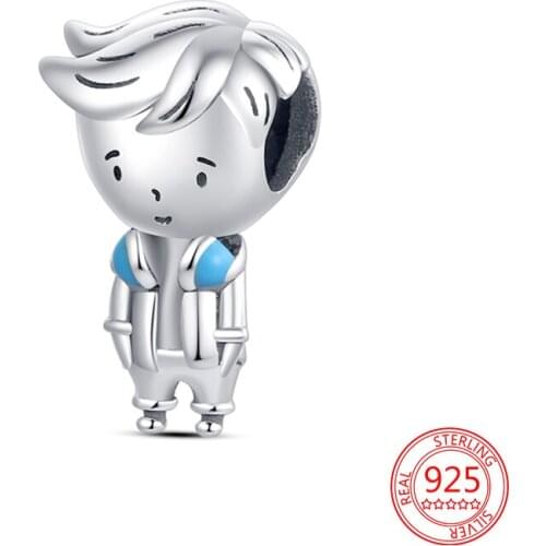 New 925 Sterling Silver Headphone Boy Dangle Charm Beads Fashion Jewelry DIY Gift Fit Original Pandora Bracelet Pendant Necklace