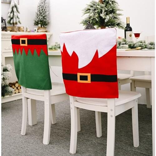 Spandex Printed Chair Cover Belt Dining Chair Slipcover Seat Protector Stretch Removable Restaurant Chair Covers Christmas Gifs