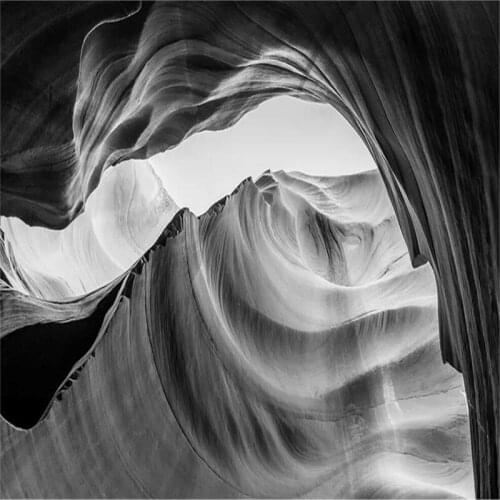 Black and white rock landscape TV background wall professional production mural wholesale wallpaper mural poster photo wall