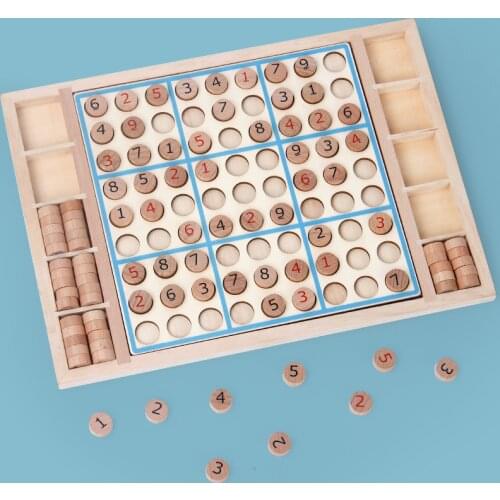 Wooden Four Six Nine Palace Sudoku Chess Toy Puzzle Logic Thinking Game Chess Intelligence Challenge Gift P149