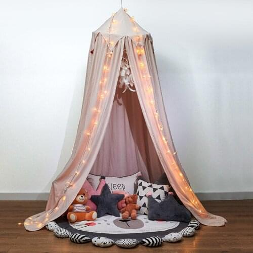 Baby Mosquito Net for Crib Shading Cloth Bed Curtain Girls Princess Hung Dome Bed Canopy Tent with Lace Cot Room Decor Bedroom