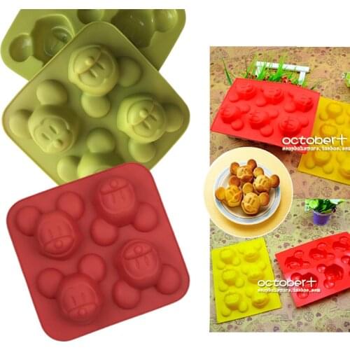 Disney Mickey Mouse Food Grade Silicone Mold Ice Cream Mousse Cake Chocolate Mold Essential Oil Soap Mold DIY Baking Cake Mold