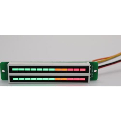 Dual 12-bit dual-channel LED music spectrum level indicator (7 green, 2 orange, 3 red)