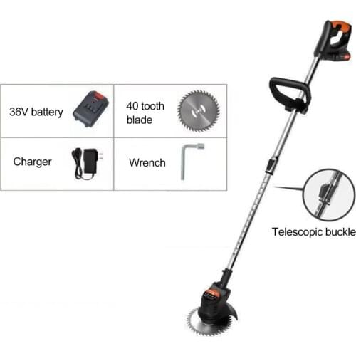 Electric Grass Trimmer Cordless Lawn Mower Auto Release String Cutter Pruning Garden Tools with 36V Battery EU/US Plug