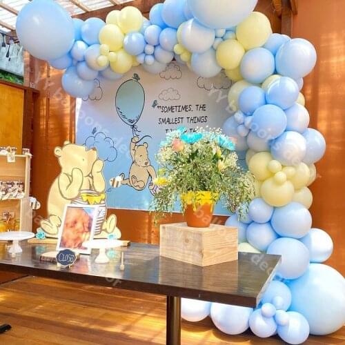 Global DIY Pastel Macaron Blue Yellow Balloon Garland Globos Arch Kit Birthday Wedding Baby Shower Anniversary Party Decor