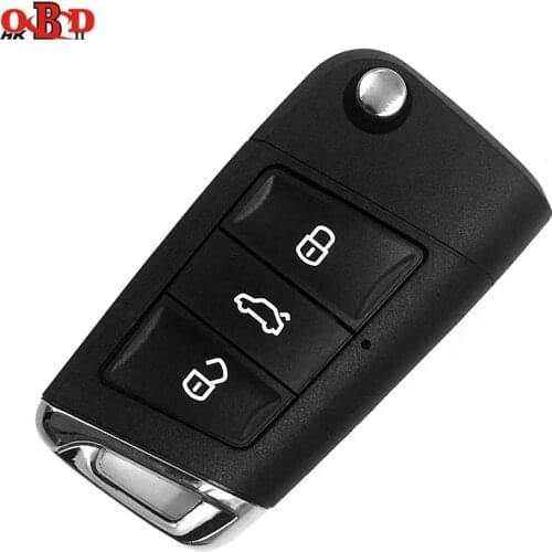 HKOBDII New 3 Buttons Remote Key Shell Replacement Fob Case For Volkswagen VW Golf 7 with Logo