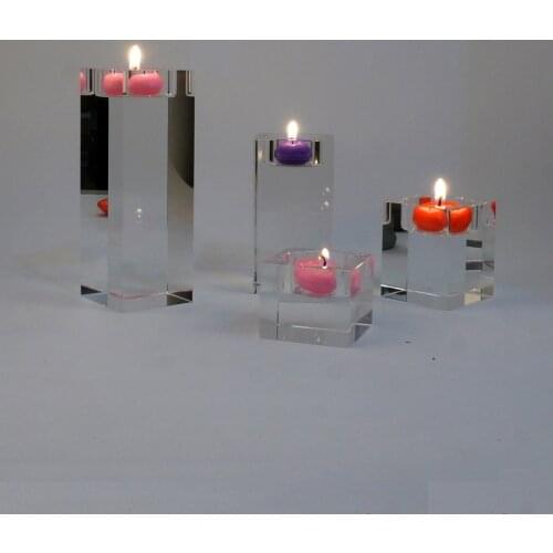 Crystle Candlestick Glass candle holder Wedding decoration solid candlestick transparent romantic place party decoration