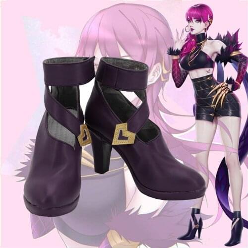 Game LOL KDA Ahri Kaisa Akali Evelynn Cosplay Shoes PU Boots Custom-made Shoes
