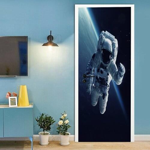 3D creative astronaut door stickers wall stickers self-adhesive waterproof removable