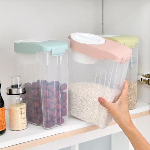 Multifunction Moisture-Proof Rice Bucket Kitchen Storage Containers Insect-Proof Sealed Cans Grain Storage Box Organizers