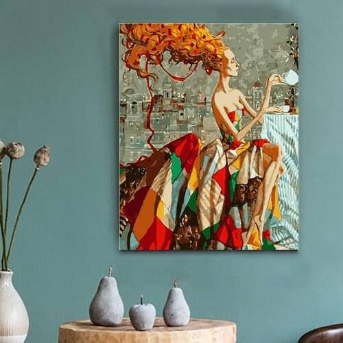 Diy Acrylic brush canvas Moderne Wall Art Decors childerd Gift paint by number handpainted oil paint brush canvas 40X50Cm