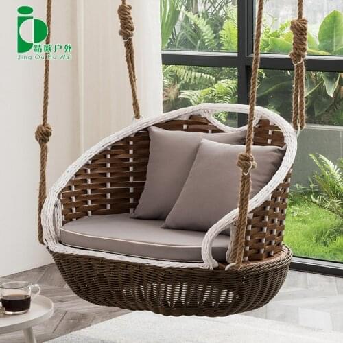 Outdoor Balcony Glider Double Hanging Basket Adult Swing Rocking Chair Indoor Household Single Rattan Chair Hanging Basket