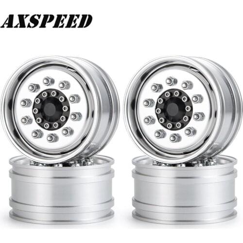 AXSPEED Tamiya Front Wheel Hub Aluminum Alloy Wheel Rim 10 Spoke for 1/14 Tamiya RC Climbing Trailer Cargo Truck Car Parts