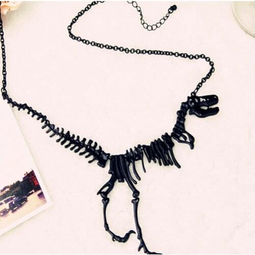 Timlee N135 Free shipping Grace Fashion Metal Dragon Skull Skeleton Dinosaur Bones Pendant Cool Necklaces Wholesale