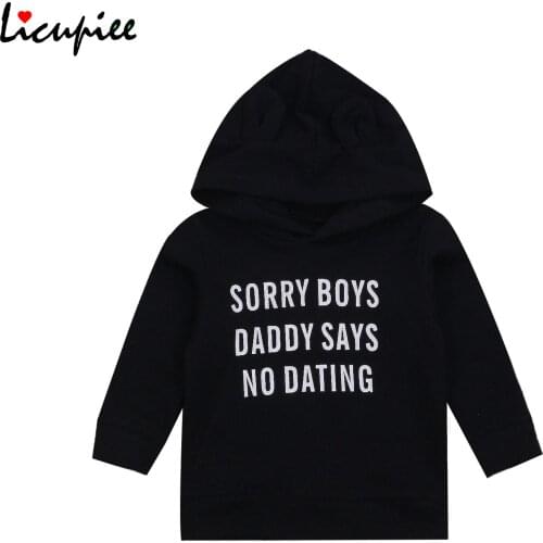 Toddler Autumn Sweatshirts Kids Girls Casual Hoodies, Hooded Neck Long Sleeve Letter Printed Pullover Sweatshirts 1-6 Years
