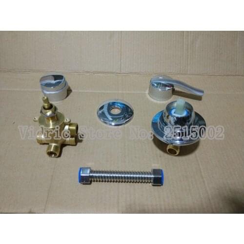 Customized 2/3/4/5 gears shower room mixing valve faucet with connect hose, Intubation/screw thread style split valve water tap