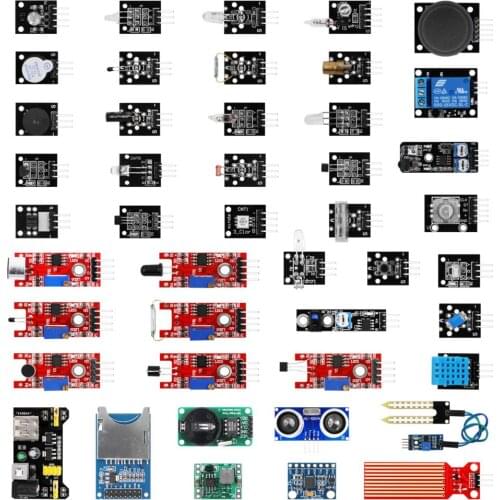 For arduino 45 in 1 Sensors Modules Starter Kit for Arduino Better Than 37 in 1 Sensor Kit UNO R3 MEGA2560 Ultrasonic Sensor
