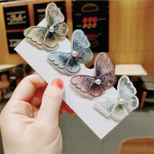 New Women Girls Cute Lace Butterfly Hairpins Sweet Fairy Hair Ornament Clip Barrettes Headband Fashion Hair Accessories
