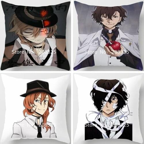 ZENGIA Bungou Stray Dogs Pillow Case Cushion Cover Throw Pillow Cover Decorative Pillows For Sofa Home Decor Pillowcase