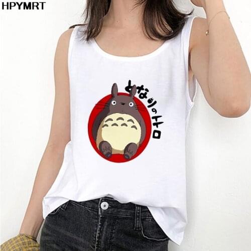 Summer Totoro Kawaii Anime Women Vest Tank Tops Harajuku Tshirt Sleeveless Camisole Female Graphic Tee Streetwear Clothing Top