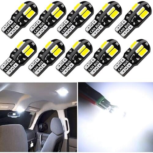 10 Pcs T10 Led Car Interior Bulb Canbus For audi a5 vw t5 transporter skoda kodiaq peugeot 508 land rover defender ford