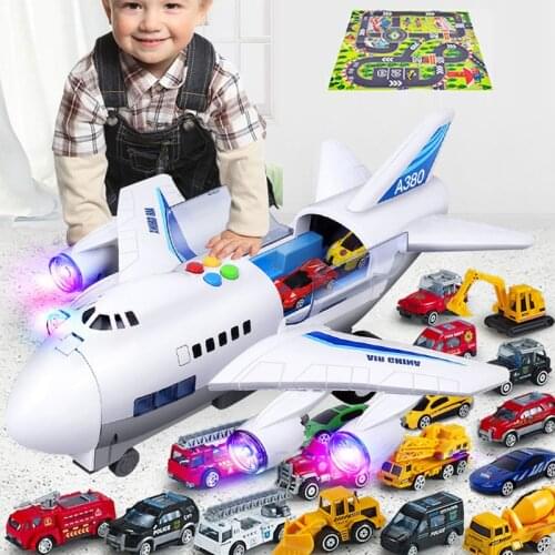2020 Toy Aircraft Music Story Simulation Track Inertia Childrens Toy Aircraft Large Size Passenger Plane Kids Airliner Toy Car