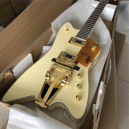 2021 Cream Billy Bo Type Electric Guitar High Quality G Solid Wood Guitarra Gold Bigsby Bridge