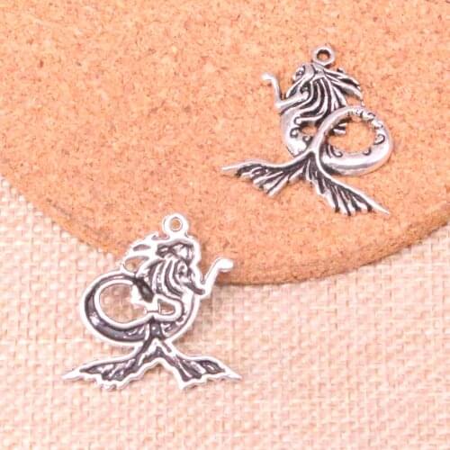 48pcs mermaid Charms Zinc alloy Pendant For necklace,earring bracelet jewelry DIY handmade 27*27mm