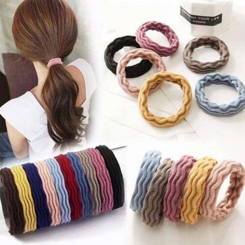 5pcs Women Girls Elastic Hair Ties Band Ropes Rings Simple Pure Color Hairband Ponytail Holder Hair Scrunchies Accessories
