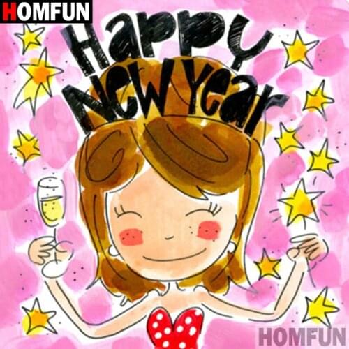 HOMFUN Full Square/Round Drill 5D DIY Diamond Painting "Cartoon girl" 3D Embroidery Cross Stitch 5D Decor Gift A16840