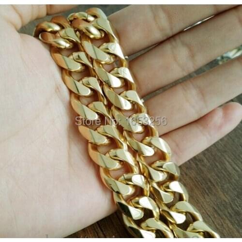 5mm/8mm/13mm High Quality Stainless Steel Gold Smooth Curb Chain Necklace XMAS GIFTS .NEW YEAR GIFTS 18''-36