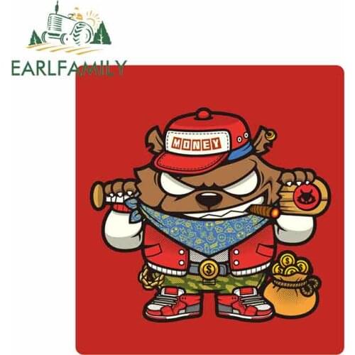 EARLFAMILY 13cm x 11.9cm for Rich Wolf Dog Funny Car Stickers Vinyl JDM Bumper Trunk Truck Graphics Scratch-proof Fine Decal